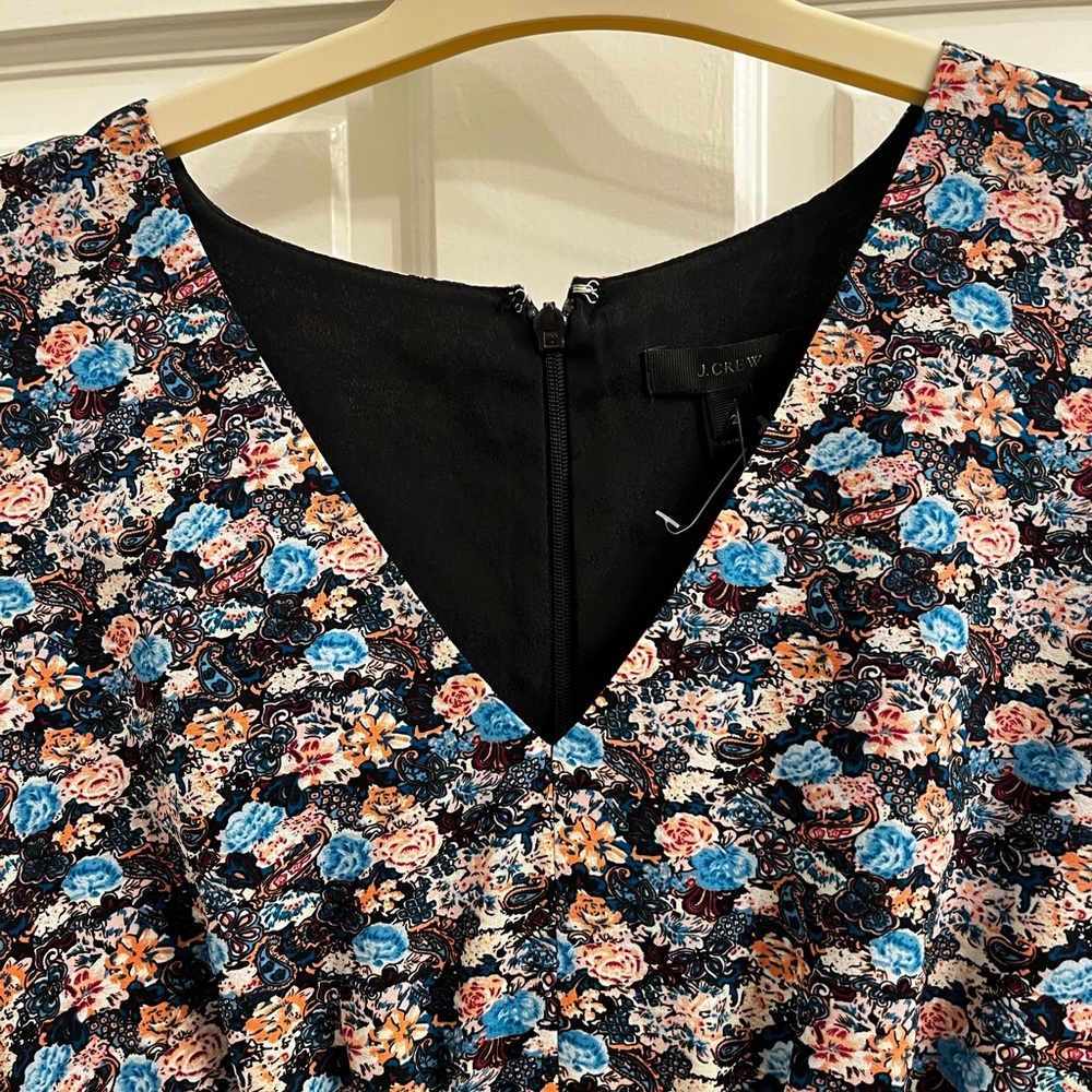 J Crew Floral V Neck Midi Dress Size 2 - Picture 7 of 13